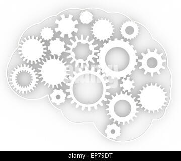 Cogs en forme de cerveau humain. Concept technologique Banque D'Images