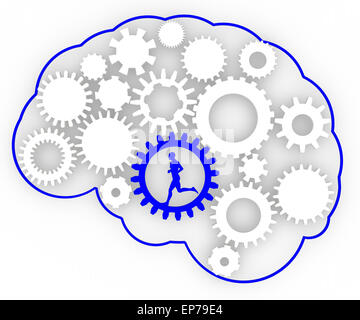 Cogs en forme de cerveau humain. Concept technologique Banque D'Images