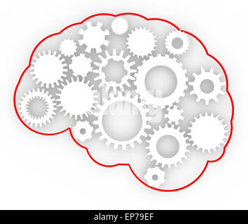 Cogs en forme de cerveau humain, concept Banque D'Images