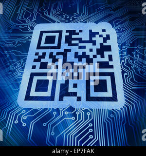 Qr code standing in front of futuristic background Banque D'Images