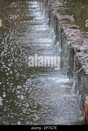 Vue verticale de petits talus sous forte pression après la pluie Banque D'Images