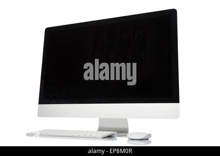 Écran d'ordinateur isolé sur fond blanc Banque D'Images