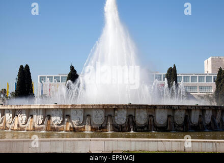 Jardim da Praça do Império Fontaine à Belem - Lisbon - Portugal Banque D'Images