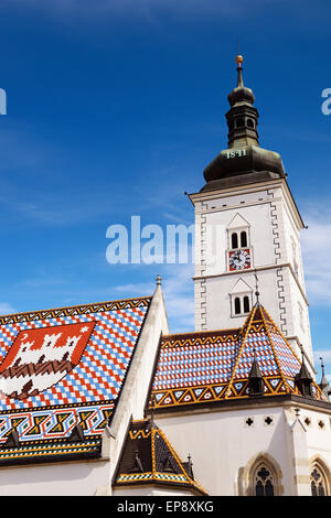 St Mark's Church, Zagreb, Croatie. Banque D'Images