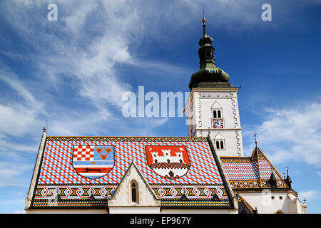 St Mark's Church, Zagreb, Croatie. Banque D'Images