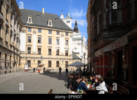 Café à l'université, Wroclaw, Silésie, Pologne, Europe Banque D'Images