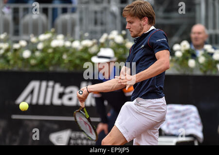 Rome, Italie. 15 mai, 2015. Open de Tennis italienne BNL Quart de finale de l'ATP. David Goffin contre David Ferrer. David Goffin (BEL) en action : Action Crédit Plus Sport/Alamy Live News Banque D'Images