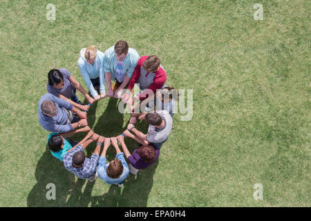 Cercle connecté l'équipe champ cerceau en plastique Banque D'Images