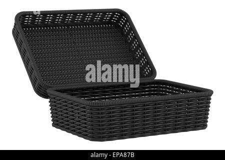 Panier à pain noir vide isolated on white Banque D'Images