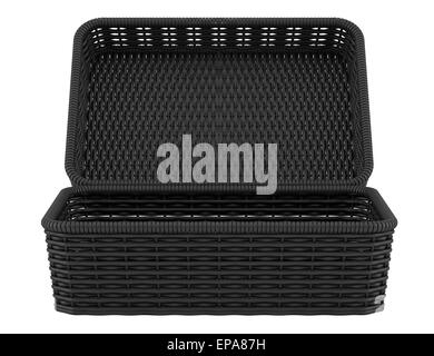 Panier à pain noir vide isolated on white Banque D'Images