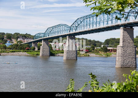 Le Walnut Street Bridge sur la rivière Tennessee Banque D'Images