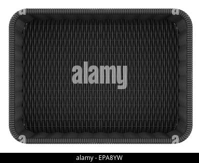 Vue de dessus du panier à pain noir vide isolé Banque D'Images