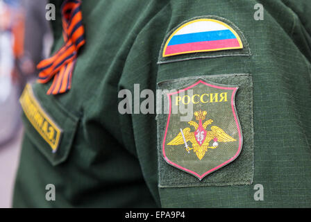 Chevron sur le manchon d'uniformes de l'armée russe Banque D'Images