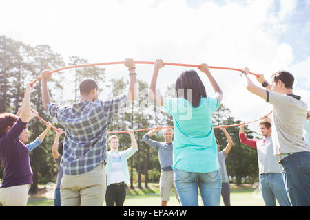 Cercle connecté l'équipe champ cerceau en plastique Banque D'Images