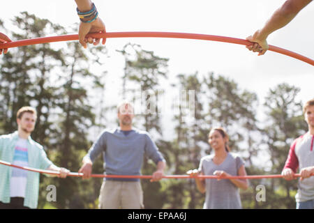 Cercle cercle en plastique connecté l'équipe Banque D'Images