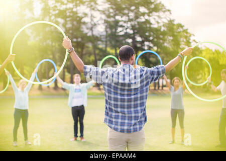 Cercle cercle en plastique connecté l'équipe Banque D'Images