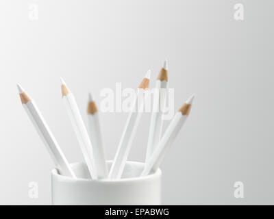 Crayon blanc tasse still life Banque D'Images