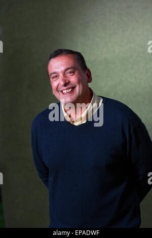 Christos Tsiolkas photographié au cours de l'Edinburgh International Book Festival 2014. Banque D'Images