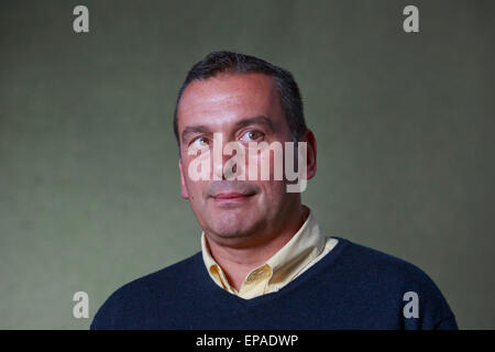 Christos Tsiolkas photographié au cours de l'Edinburgh International Book Festival 2014. Banque D'Images