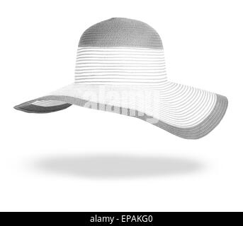 Chapeau de paille d'été isolé sur fond blanc Banque D'Images
