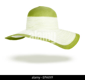 Chapeau de paille d'été isolé sur fond blanc Banque D'Images