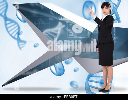 Composite image of businesswoman pointing Banque D'Images