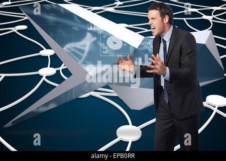 Composite image of businessman gesturing Banque D'Images