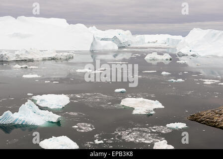 Paysage arctique au Groenland autour de l'île Disko, d'icebergs Banque D'Images