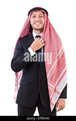 L'homme arabe dans la réussite concept isolated on white Banque D'Images