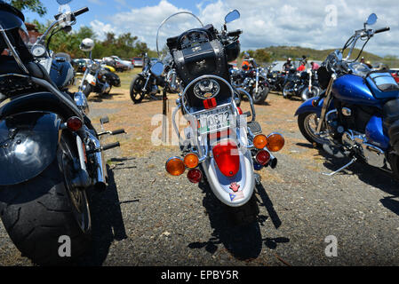 Retour d'une moto lors d'un événement cycliste à Ponce, Porto Rico. L'île des Caraïbes. USA territoire. Banque D'Images