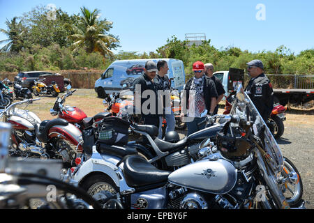 Les motards autour de motos dans un événement de vélo à Ponce, Porto Rico. L'île des Caraïbes. USA territoire. Banque D'Images