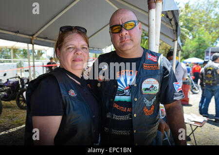 Couple à un événement moto à Ponce, Porto Rico. L'île des Caraïbes. USA territoire. Banque D'Images