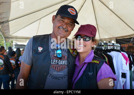 Couple heureux à un événement moto à Ponce, Porto Rico. L'île des Caraïbes. USA territoire. Banque D'Images