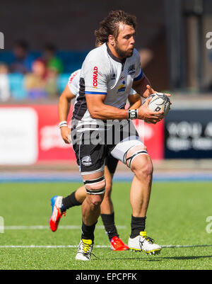 Cardiff, Pays de Galles. 16 mai, 2015. Guinness Pro12. Cardiff Blues versus zèbre. Valerio Bernabo du zèbre fait une pause. Credit : Action Plus Sport/Alamy Live News Banque D'Images