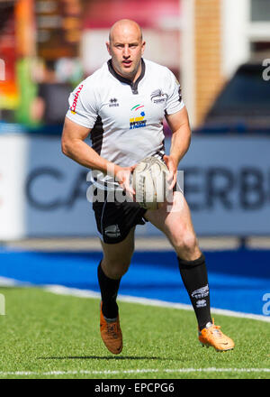 Cardiff, Pays de Galles. 16 mai, 2015. Guinness Pro12. Cardiff Blues versus zèbre. La Zèbre Brendon Leonard fait une pause. Credit : Action Plus Sport/Alamy Live News Banque D'Images