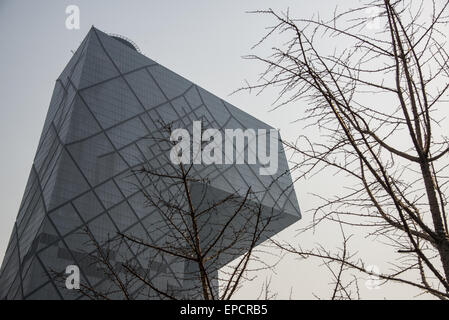 Immeuble de bureaux cctv construire par l'architecte néerlandais remco koolhaas à Beijing Banque D'Images