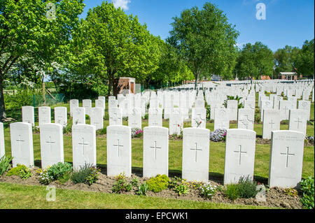 Cimetière militaire de Hooge Crater Banque D'Images