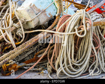 Outils du pêcheur, Conero, Marches, Italie Banque D'Images