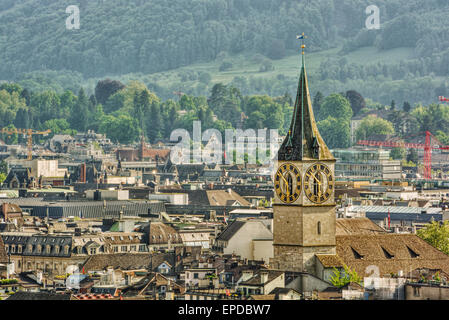 Mai 2015, la cathédrale St Pierre à Zurich (Suisse), HDR-technique Banque D'Images