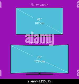 Deux types d'écran de télévision Illustration de Vecteur