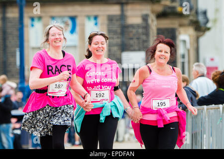 Aberystwyth, Pays de Galles, Royaume-Uni. 17 mai, 2015. 1900 Les femmes et filles de tous âges participant à la recherche sur le cancer annuel de collecte de fonds de bienfaisance pour la vie de course fun run de plus de 5k et 10k autour de cours d'Aberystwyth. Photo © Crédit : Keith morris / Alamy Live News Banque D'Images