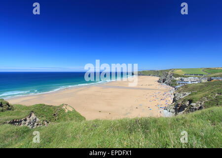 Watergate Bay près de Newquay sur la côte nord de la Cornouailles en Angleterre. Banque D'Images