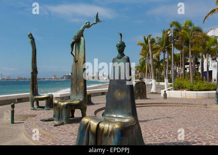 La Rotonde sur la mer par Alejandro Colunga, le Malecon, Puerto Vallarta, Jalisco, Mexique Banque D'Images