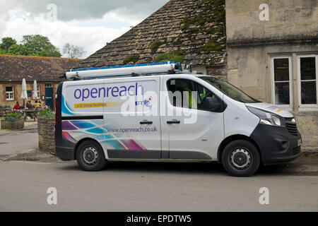 BT Openreach van offrant l'Internet à large bande dans les zones rurales. Banque D'Images