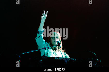 Linda McCartney sur les claviers au cours de la 4ème de Juillet concert à Washington DC Banque D'Images