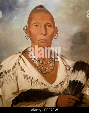 Black Hawk, chef de la résistance du sac, bataille de Bad Axe 1835 George Catlin Banque D'Images