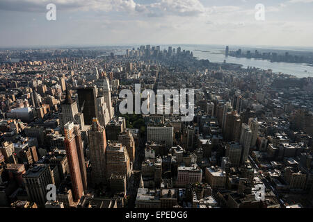 Vue depuis l'Empire State Building à Greenwich Village et le centre-ville de Manhattan, New York, USA Banque D'Images