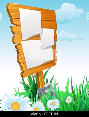 Les panneaux en bois Illustration de Vecteur