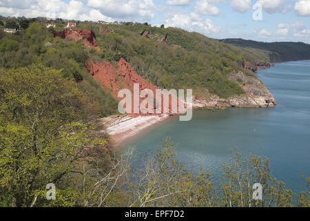 Glissement de terrain au vu de l'oddicombe Babbacombe sur la côte sud du Devon Banque D'Images