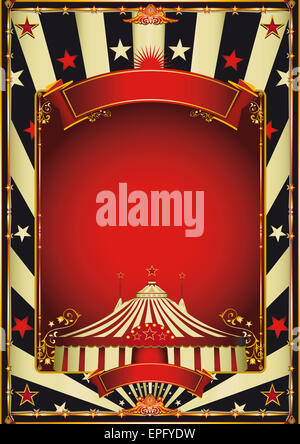 Un fond de cirque avec un cadre rouge pour votre divertissement Banque D'Images